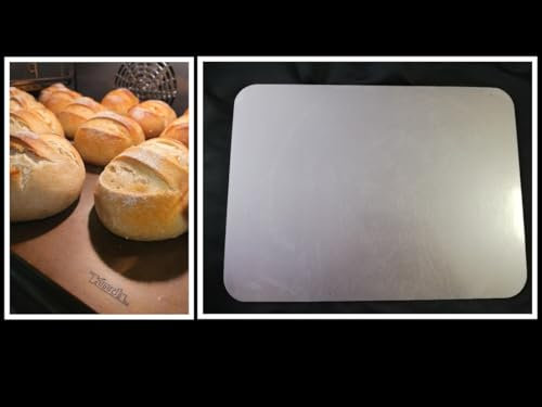 KOCH #09 Massiver Backstahl Platte SPECIAL EDITION 40 x 30cm für Pizza & Brot wie aus dem Holzofen! Perfekte Burger & Steaks vom Grill! 5mm Stärke Gewicht 4,7KG - Backofen & Grill - Bonus: Stofftasche