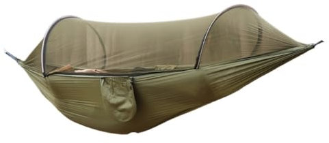 Amacas Hamaca Antivuelco con Mosquitera, Individual, Doble, Automática, con Poste De Apertura Rápida, Mosquitera Hamacas