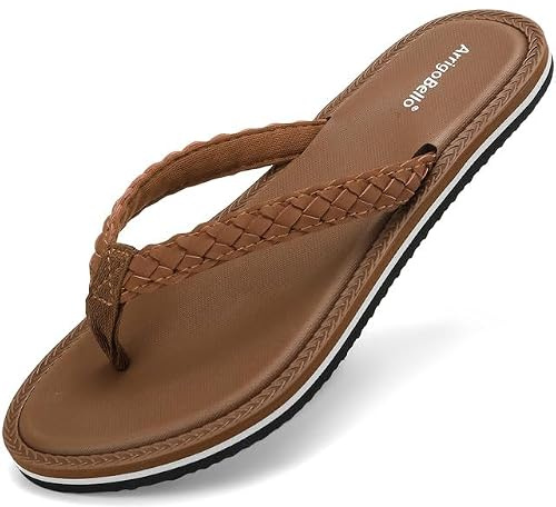 ARRIGO BELLO Infradito Donna Antiscivolo Sandali Eleganti Comode Piscina Mare Spiaggia Estive Ciabatte Taglia 36-41 (Marrone，39)