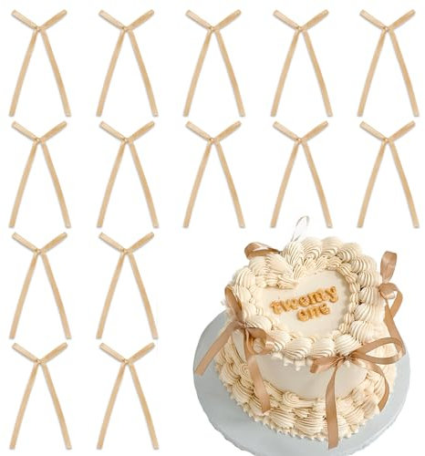 30 Stück Torten Deko Braun, Tortendeko Schleifen Deko, Cake Decoration Geburtstag, Schleifen Kuchen Deko für Valentinstag Geburtstag (Braun)