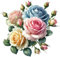 x4 Rose Vinyl Stickers Cover Marks Non Transparent Waterproof Floral Art Decals 1@ 20cm Tall Ideal for Toilets or car. 3@ 7cm Tall Ideal for Phone case, Cups & Wine Glass (Rose Multicoloured)