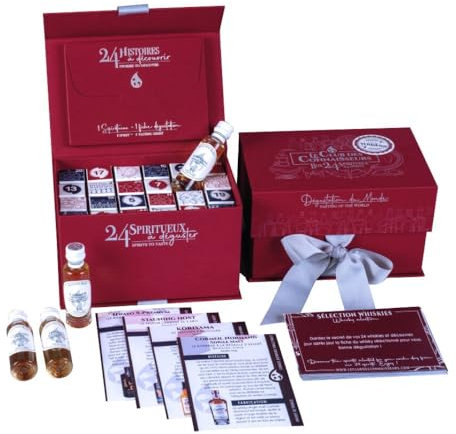 Coffret dégustation Tour Du Monde En 24 Whiskys Edition 2024 - Le Club Des Connaisseurs - Whisky Single Malt, Bourbon, Tourbés, Finish Cask