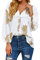 Yihelian Women Long Sleeve Shirts Pineapple Printed V Neck Top Buttons Down Blouse for Summer Autumn White