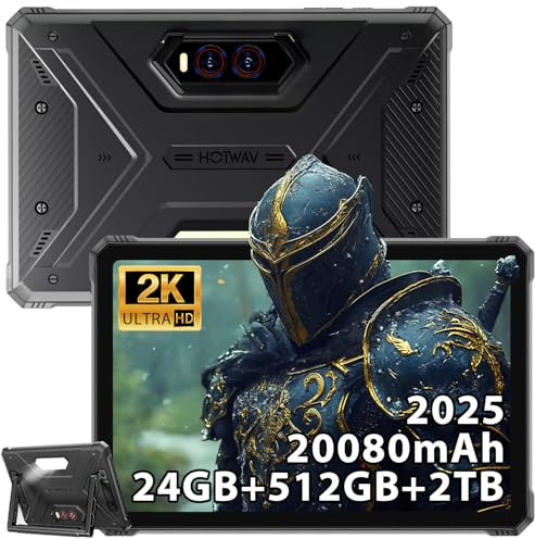 HOTWAV R9 Plus Rugged Tablet, 11 Inch 2K FHD+ Waterproof Tablets 24GB + 512GB/TF 2TB Android 14 Tablet, 20080mAh Battery, 64MP+16MP, Octa-Core, Dual SIM 4G/WLAN 5/IP68&IP69K/Face ID/GPS/OTG/Gemin AI
