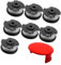 Wivplex Fadenspule for Rasentrimmer, for Einhell GE-CT 18/28 Li und GE-CT 18/28 Li TC, 1,6 mm, 4,9 m, TLE-03-Nylon-Rasentrimmerfadenspule (7 Spulen + 1 Abdeckung) Rasenmäherspule(BLACK 7 Spool+1 Cover