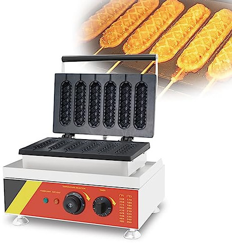Commercial Electric Hot Dog Waffle Maker - Nonstick Surface, 0-300℃ Temperature Control, 5-Minute Timer for Perfect French Muffin Cooking