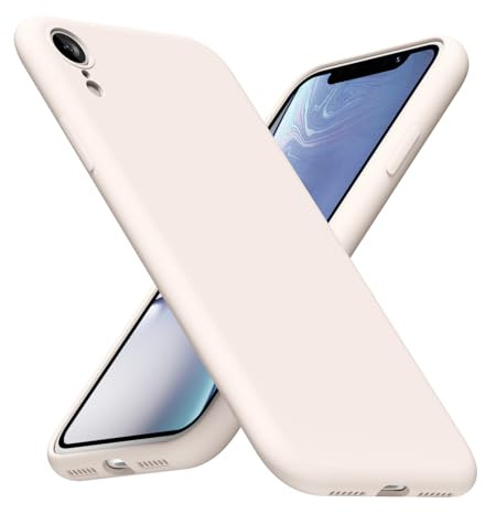 LoeoeL for iPhone XR Phone Case Silicone, Minimalist Ultra Thin Slim Soft Rubber Gel Solid Color Matte TPU Cute Case for Women Men, Girly Plain Aesthetic Design & Camera Cover, Beige Stone Cream