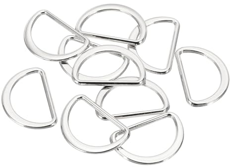 PATIKIL D-Ring aus Metall, flache Metall-D-Schnalle, solide Dee-Ringe für Taschen, Rucksack, Geldbörsen, Lederriemen, Gurtband, Haustier-Halsbänder, Hardware, sortiert