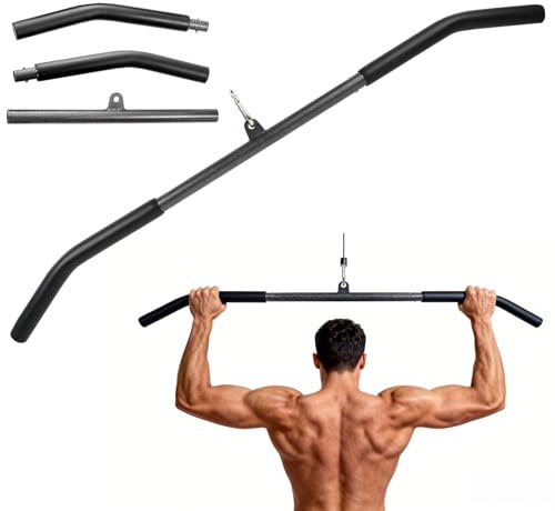 Zymuegist Lat Pull Down Bar Fitness Attachments | Sectional Gym Lat Pulldown Attachment for Tricep Press and Upper Body Workout Strength Training, Gym, Muscle Building