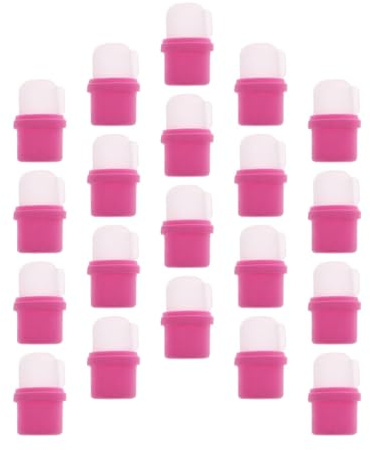 Nagelentferner Kappen aus Silikon und Kunststoff Rosa | Wiederverwendbar, Angenehm zu Tragen, für Salon und Selbstgemacht Anwendung, 20 Stück für Kunden