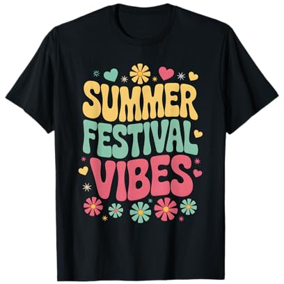 Summer Music Festival Camping Arts 60er 70er Jahre Groovy Retro T-Shirt