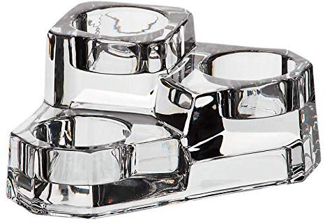 CRISTALICA Teelichthalter 3er Lucio Kerzenhalter Glas Bleikristall 6,5cm transparent