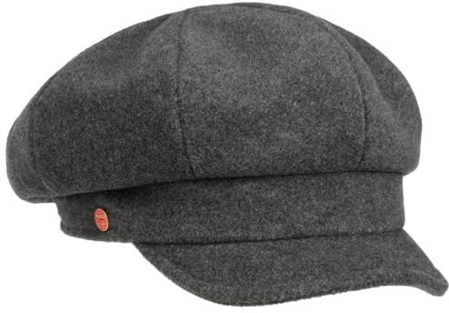 Mayser Damen Ballonmütze Wide Fit Visor Made in EU Herbst Winter anthrazit M (57-58 cm)