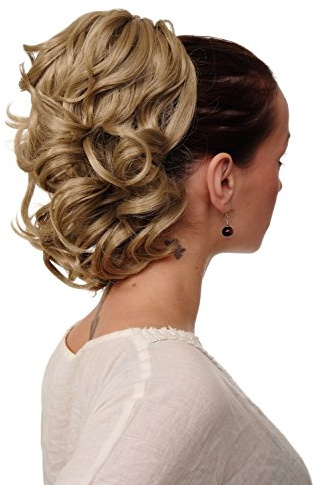 WIG ME UP JL-3023-24 Haarteil/Zopf gewellt halblang (35 cm) 1 Steckkamm + Gummizug Blond Aschblond
