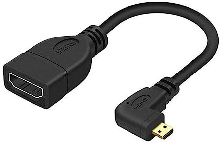 Chenyang Câble adaptateur micro HDMI mâle vers HDMI femelle coudé à 90 degrés vers HDMI femelle 10 cm