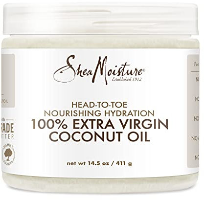 SHEA MOISTURE 100% Extra Virgin Coconut Oil Head to Toe Nourishing Hydration for Unisex (15 Oz), 444 Millilitre