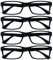 Die Lesebrille Unternehmen Schwarz Leser Wert 4er-Pack Herren Frauen UVR4092BK +3,50