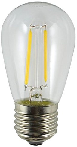 Holiday Lighting Outlet LED Filament S14 Commercial Grade Replacement Light Bulbs | Outdoor Weatherproof 1.5 Watt Dimmable Plastic Bulbs for Patio String Lights | E26 Base | Warm White | 12 Pack