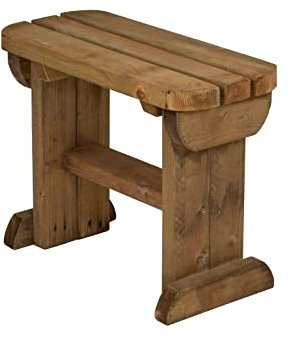 Arbor Garden Solutions Wooden fence bench, Hollies rounded garden seat furniture (4ft, Rustic Brown)