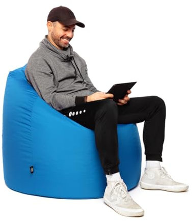 PATCH HOME XXL Sitzsack Tropfenform – Königsblau – Indoor & Outdoor Beanbag mit Styroporfüllung - Bereits Befüllt - Kinder & Erwachsene - 30 Farben & 3 Größen