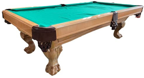 8 Ft. Billardtisch Tunierpoolbillard Poolbillard Modell Winston Nr.15 Farbe: Natur Tuch Grün Pool Billard mit 3cm starken Schieferplatten Maß:254x142cm