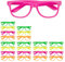 Relaxdays 24 x Partybrille, lustige Brillen für Fasching & Karneval, Neon Brillen, One Size, HxBxT: 4,5 x 14,5 x 15 cm, bunt