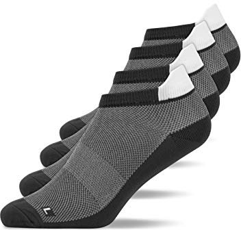 Snocks Kurze Laufsocken für Damen und Herren 4 Paar - Rutschfeste und Atmungsaktive Sportsocken - Running Socks ideal für den Sport - Gr. 43-46 - Farbe Hellgrau