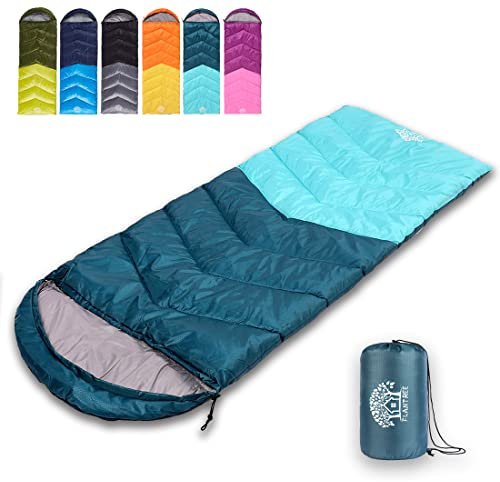 Flantree Jungen FT-SleepingBags01, Dunkelgrün/Seeblau, Kinder