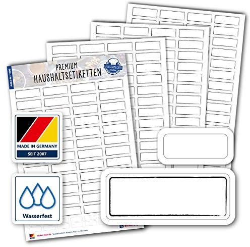 Typographus – 280 blanko Aufkleber ablösbar – Sticker eckig - Haushaltsetiketten zum Beschriften von Vorratsbehälter, Gläser, Dosen und Boxen