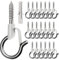 BeneLabel 20er Schraubhaken Lichterkette Hake Zum Einschrauben für Outdoor-Garten Hängende Pflanze, String Draht, Tassen, Küchenutensilien mit Sicherung, 4.8cm / 40lbs, Weiß