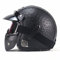 Motorradhelm Retro Jethelm Unisex Vintage Open Face Leder-Helm Winter Winddichter Motorrad Roller Helm, Mit Brille und Maske, ECE Genehmigt Jethelm Für Damen Und Herren M~XXL