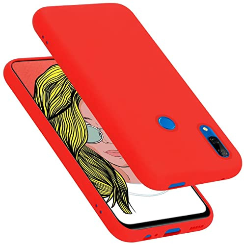 Cadorabo Hülle kompatibel mit Honor 10 LITE/Huawei P SMART 2019 Hülle Silikon Handyhülle für 10 LITE/Huawei P SMART 2019 Case aus flüssigem Silikon- Kratzfeste dünne TPU Schutzhülle - Liquid ROT