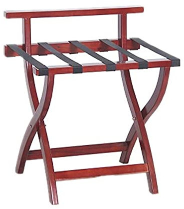 CSBH Holz Gepäckträger for EIN Hotel Gästezimmer, Schlafzimmer, Gebrauchte Gepäckständerinhaber for Koffer, Taschen, Einfache Lagerung, Gepäckträger Regale Koffer-Rucksack, Mit Rückenlehne