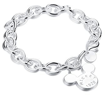 WKXCTS Armband 925 Sterling Silber Nette Mickey Kette Armband for Frauen Geschenk Trendy Schmuck schmuck