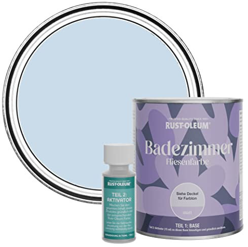 Rust-Oleum Blue Water-Resistant Bathroom Tile Paint in Matt Finish - Blue Sky 750ml