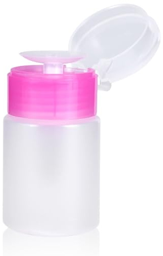 60ml Leere Plastik Pumpe Flasche für Nagellack Entferner, Alkohol und Make-up Reiniger, Ideal für Nagelkunst und Make-up(Rosa)
