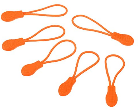 PATIKIL 20Pack Reißverschluss Züge Ersatz Erweiterungskabel Handgriff Befestigung Label Etikett Erweiterung Fixierung Abzieher Head für Gepäck Rucksäcke Jacken Orange
