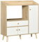 HOMCOM Credenza Mobile Cucina per Microonde con 2 Armadietti e Cassetto, 90x30x94cm, in MDF, Color Legno e Bianco