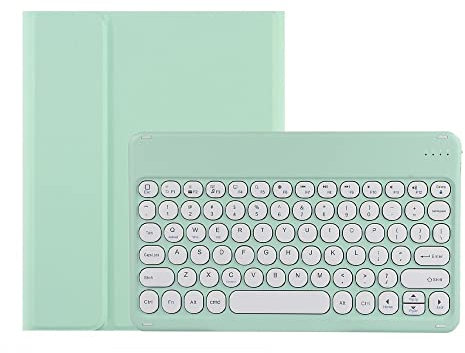 KMXDD Cute iPad 10th Gen Keyboard Case - Round Key Bluetooth Keyboard Cover with Pencil Holder for iPad 10.9 inch (Mint Green)