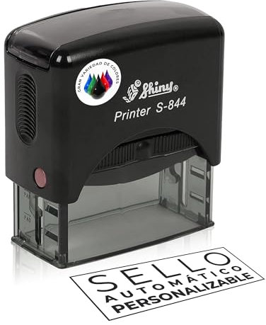 JUST REFINE® Sellos personalizados - Automático - Sello personalizado Perfecto para dirección o empresa, diferentes tamaños disponibles (27 x 65 mm, Negro / 6 líneas)
