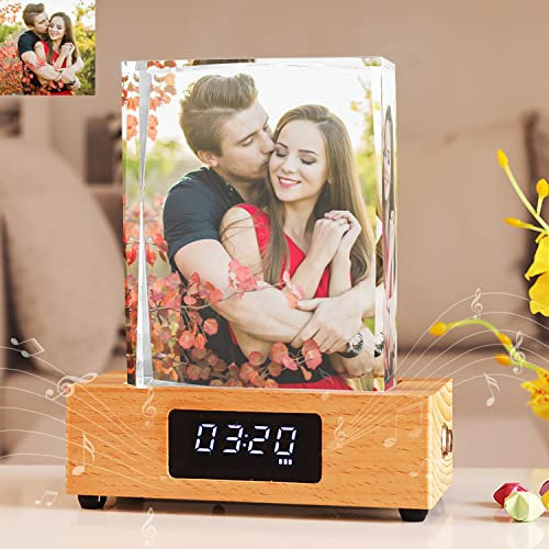 Personalisiert Kristall Fotorahmen mit Farbdruck Foto, Fotoanpassung Desktop-Dekoration, Muttertag, Vatertag, Valentinstag, Geburtstagsgeschenke, maßgeschneiderte Geschenke für Unternehmen