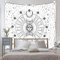 Arawat Wandteppich Mondphasen Wandtuch Weiß Wandteppich Mond Wanddeko Psychedelic Teppich Gothic Wandteppiche Tapestry Trippy Wandtuch Wandbehang Wand Deko (180x230cm)