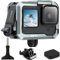 FiTSTILL Aluminum Cage Protective Case for Go Pro Hero 13/12/11/10/9 Black with Cold Shoe Adapter & Battery Side Door & Base & Screws
