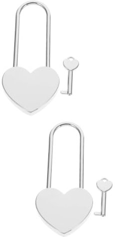 HOMSFOU 2 Piezas candado de amor maleta metalica kawaii decoraciones de boda casilleros candados pequeños con llaves pequeñas cerraduras de mochila mini bloqueo del corazón gabinete valija