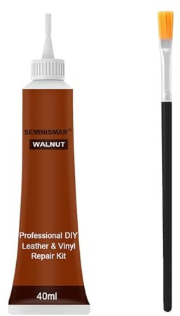 BigCheer Crème réparatrice Cuir Réparer Les Fissures du Cuir,Kit Reparation Cuir Réparer Le Faux Cuir,Réparer Les Fissures du Cuir sièges de Voiture, canapés,Sacs en Cuir, Ceintures,40 ML,Marron