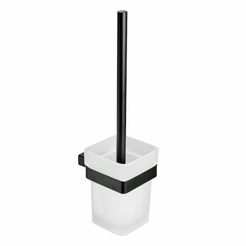 Brosse Toilettes WC et Support - Brosse WC Noir Balai Toilette WC - Brosse Toilette Suspendu en SUS304 Acier Inoxydable SHUNLI