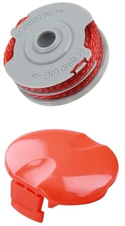 Lot de 2 capuchons de bobine de débroussailleuse compatibles avec Flymo FLY021, fil de débroussailleuse compatible avec Flymo Contour XT/500 XT/Multi Trim/Power Trim/Mini Trim (2, rouge)
