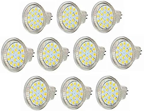 LED-Leuchtmittel, LED-Leuchtmittel, Strahler, GU4 AC/DC 12 V, 3 W, MR11–40 W, entspricht GU4-Sockel – für Zuhause, Einbau, Akzent, Schienenbeleuchtung, 10er-Pack, Kaltweiß