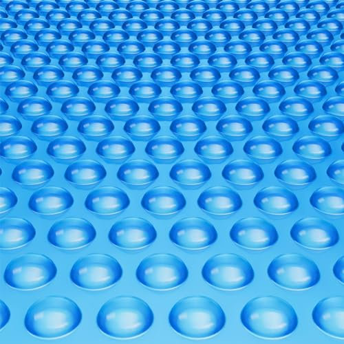 VEVOR Cubierta Solar para Piscina Manta Solar Rectangular de 10,97 × 5,49 m para Piscinas Cubierta Solar para Piscina Enterrada sobre el Suelo Cubiertas Solares de Color Azul de 12 mil para Piscinas
