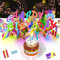 Happy Birthday Pop Up Geburtstagskarte mit ausblasbarer LED-Kerze, Musik und Licht – perfekte Grußkarte, Geschenk und Dekoration für Frauen, Männer, Mütter, Väter, Ehefrauen und Ehemänner